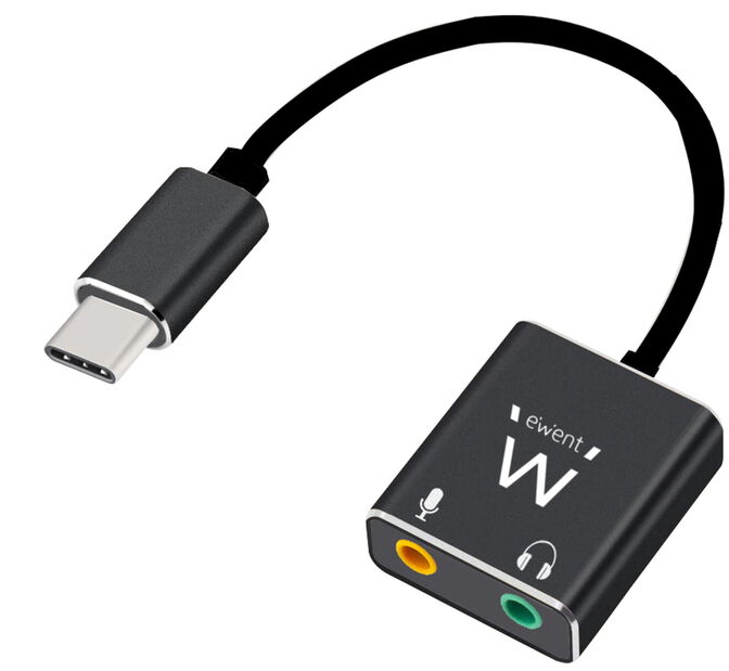 Adaptador Gigabit de Audio Ewent USB-C para 2x Jack 3.5 mm image number 0