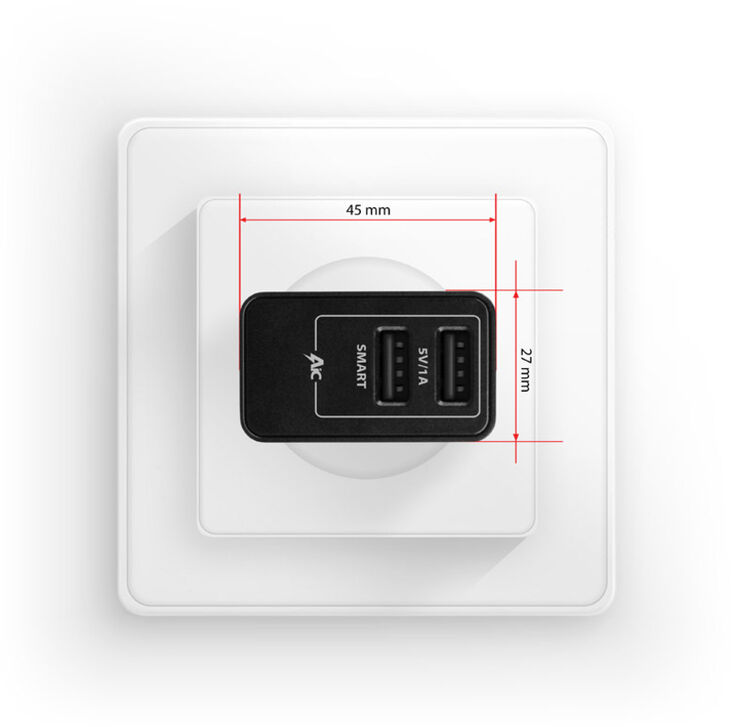 Cargador de pared AXAGON ACU-DS16  2x 5V-2.2A + 1A 16W, Negro image number 4