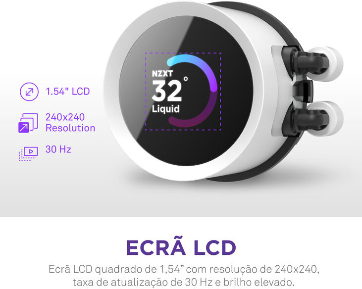 Kit de Refrigeración Líquida CPU NZXT Kraken 240 RGB Blanco image number 5
