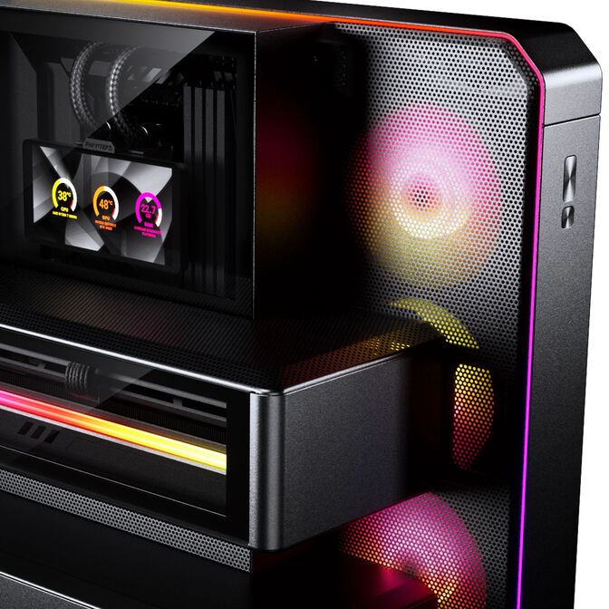 Caja ATX Phanteks EX5 MAX DRGB Negra (Incluye AIO 360mm y Monitor LCD 6") image number 10