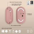 Rat&oacute;n Logitech Pebble 2 M350s Bluetooth Rosa image number null