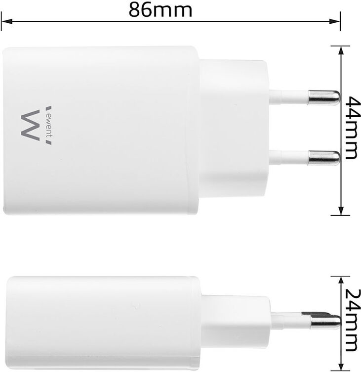 Cargador Tomas Ewent 1 Porta USB Type C 20W Blanco image number 1