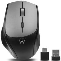 Ratón Ewent EW3245 Wireless Dual Connect (USB-A y USB-C) 2400DPI Negro