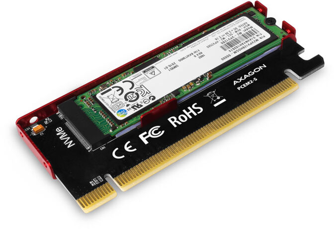 Adaptador AXAGON PCEM2-N PCIe-3.0-x16, 1x M.2/NVMe/SSD con disipador pasivo image number 3