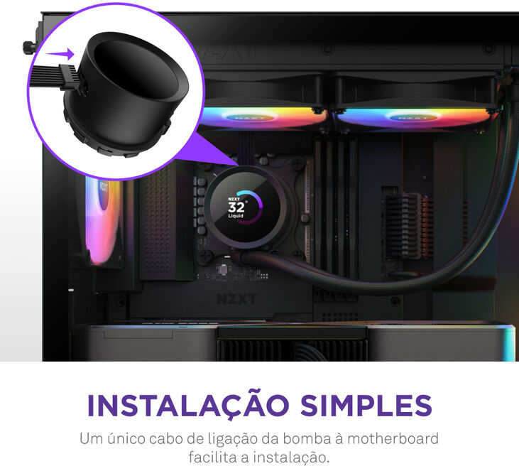 Kit de Refrigeración Líquida CPU NZXT Kraken 240 RGB Negro image number 8