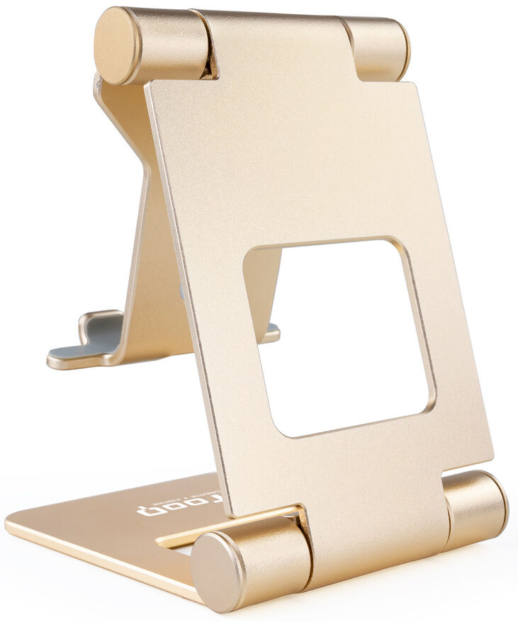 Soporte Mesa Tooq Ajustable p/ Smartphone/Tablet Max. 10" Dorado image number 2