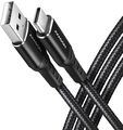 Cable de cargamento AXAGON BUCM-AM10AB USB-C  <-> USB-A, 1m, USB 2.0, 3A, ALU, braid, Negro image number null