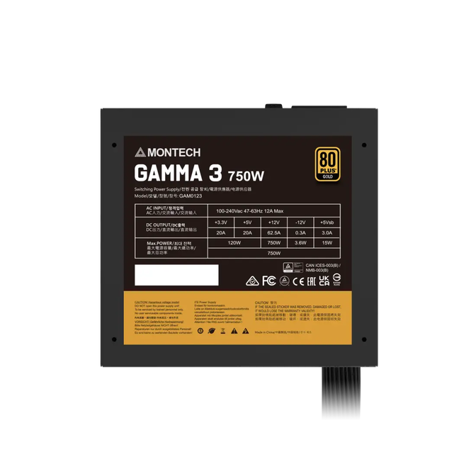 Fuente Modular Montech Gamma 3 750W 80 Plus Gold ATX 3.1 image number 5