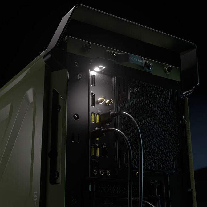 Torre E-ATX Corsair WARTHOG RS Perfomance Mil Green Cristal Templado image number 30