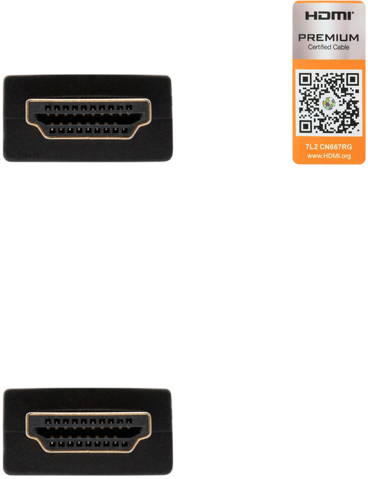 Cable HDMI V2.0 4K@60Hz 18Gbps / Ethernet NanoCable USB-A M/M 1 M Negro image number 2