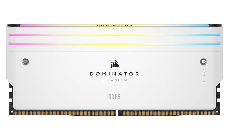 Corsair Kit 32GB (2 x 16GB) DDR5 6000MHz Dominator Titanium RGB White CL30 image number 3