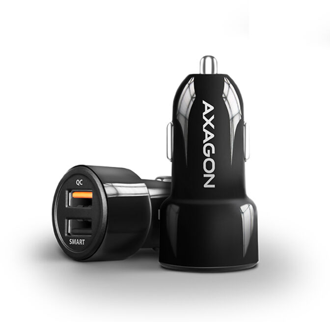 Cargador de coche AXAGON PWC-QC5, 1x USB-A QC 3.0 + 1x USB-A SmartCharge, 31,5 W image number 0