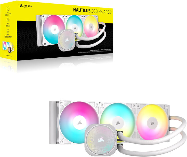 Refrigeración Líquida CPU Corsair NAUTILUS ARGB 360mm Blanco image number 1