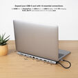 Hub Conversor USB-C 3.1 para 3xUSB-A+USB-C+PD+2xHDMI+DP+RJ45+SD+AUDIO image number null