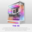 Torre ATX NZXT H6 RGB+ Blanca Cristal Templado image number null