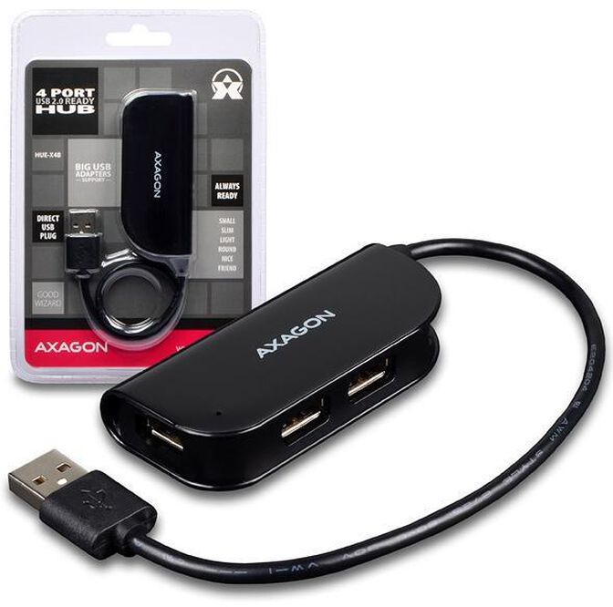 HUB USB AXAGON HUE-X4B 4x USB2.0 READY Negro image number 4