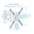 Soporte de Pared Tooq 23" a 55" Max. 30kg Negro image number null