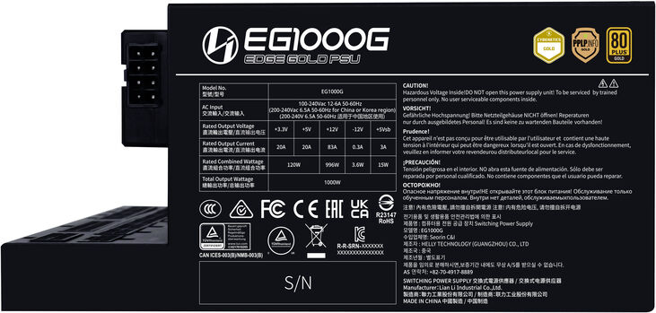 Fuente Modular Lian Li Edge 1000W 80+ Gold Negra image number 1