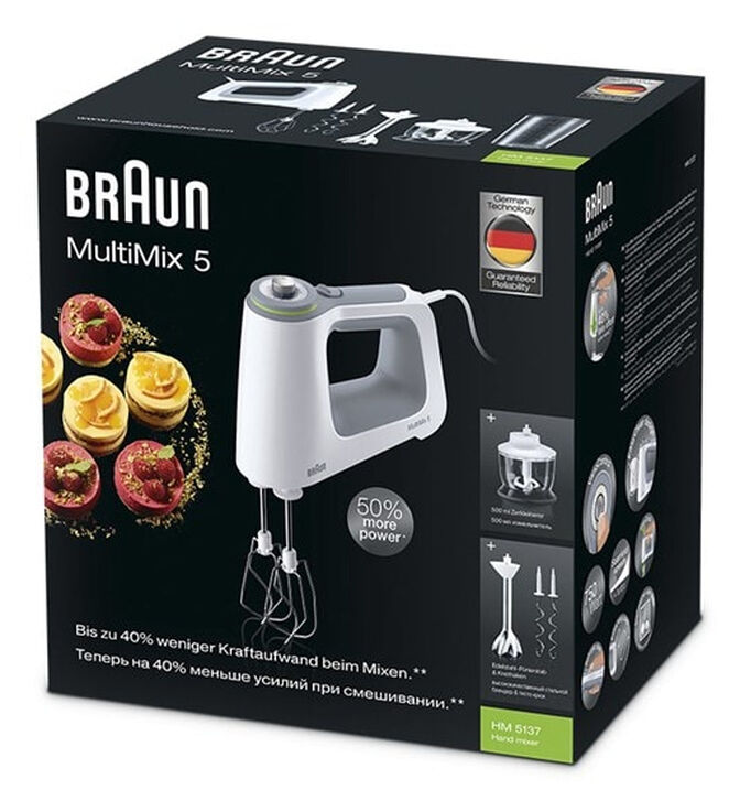 Batidora Braun MultiMix HM 5137 750W Blanco image number 3