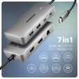 HUB AXAGON HMC-CUB83X2 1x HDMI + 1x DP + 2x USB-A + 1x USB-C + PD 100W, USB-C cable 15 cm image number null