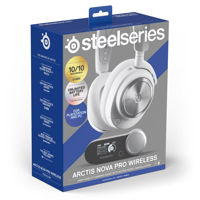 Auriculares SteelSeries Arctis Nova Pro P Wireless/Bluetooth Blanco image number 9