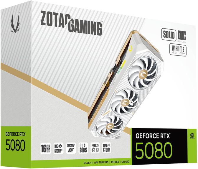 Tarjeta Gr&aacute;fica ZOTAC GeForce&reg; RTX 5080 Solid OC White 16GB GDDR7 DLSS4 image number 6
