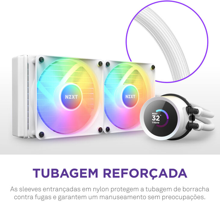 Kit de Refrigeración Líquida CPU NZXT Kraken 240 RGB Blanco image number 9
