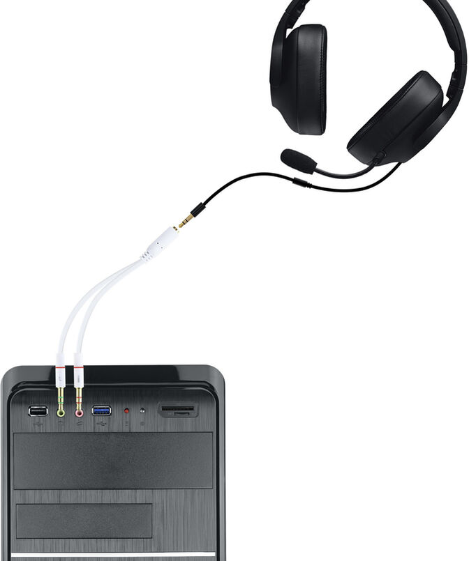 Cable de Divis&atilde;o Audio NanoCable Jack 3,5/F 3 PINOS - 2x Jack 3,5/M 4 PINOS 20 CM Blanco image number 3