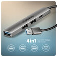 HUB USB AXAGON HUE-STA 1x USB-A 5Gbps + 2x USB-A + 1x USB-C, cable USB-A 12 cm image number null