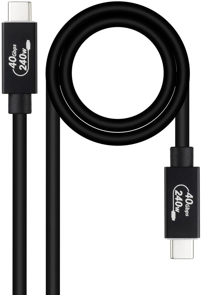 Cable USB 4 Gen3x2 Nanocable 40Gbps 5A/240W, USB-C M/M 1.8 M Negro image number 0