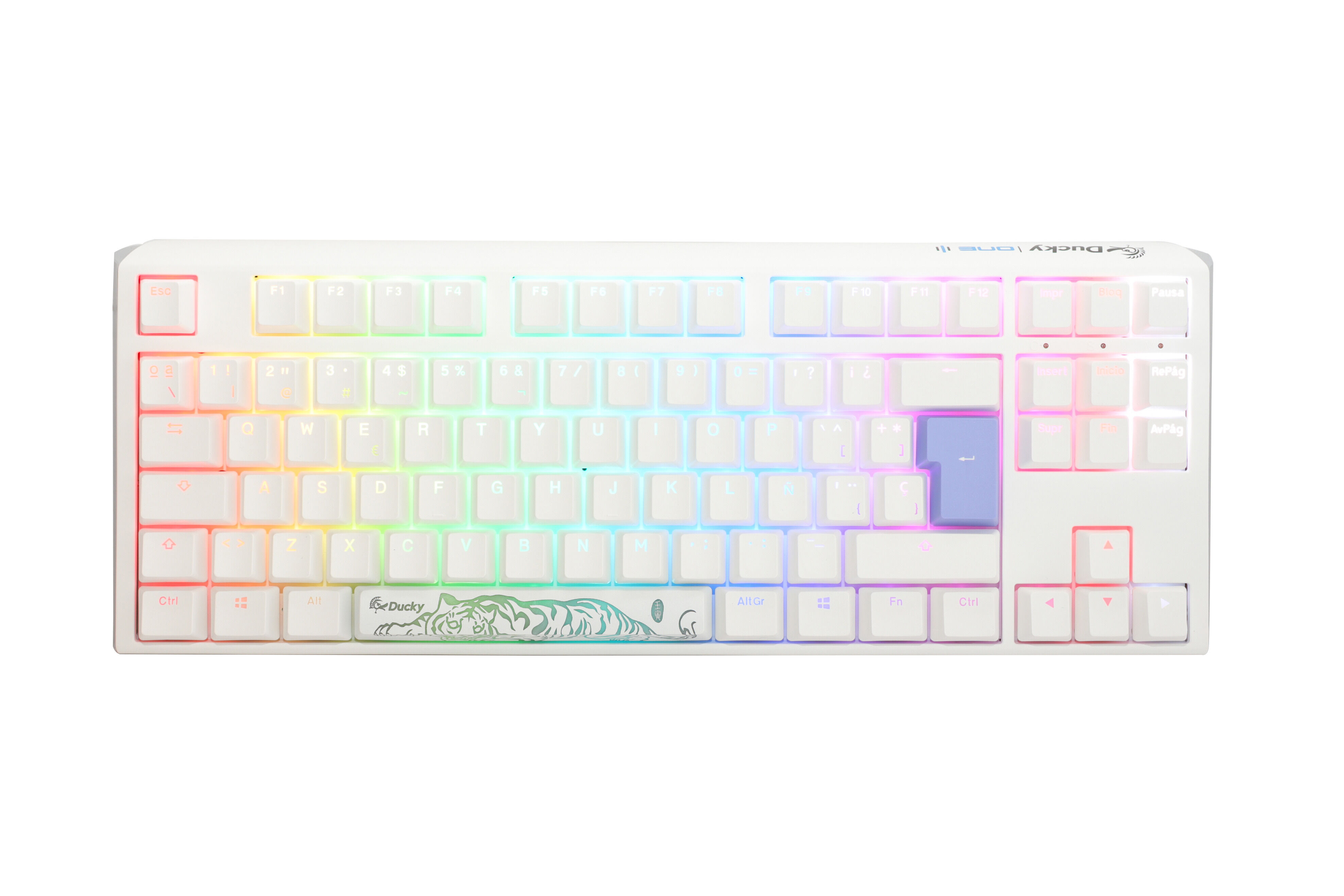 Teclado Mec&aacute;nico Ducky ONE 3 Classic TKL RGB Pure White MX-Clear (ES)