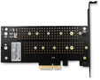 Adaptador AXAGON PCEM2-D PCIe-3.0, 1x M.2-NVMe, 1x M.2-SATA con refrigerador pasivo image number null