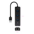 Hub Convertidor USB3.0 a Ethernet 3xUSB3.0 USB-A/M-RJ45/ image number null