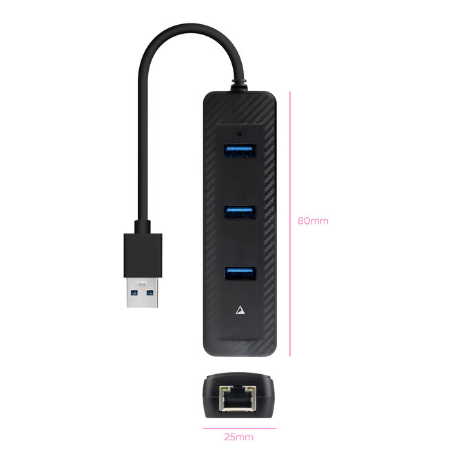 Hub Convertidor USB3.0 a Ethernet 3xUSB3.0 USB-A/M-RJ45/ image number 1