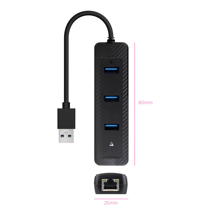 Hub Convertidor USB3.0 a Ethernet 3xUSB3.0 USB-A/M-RJ45/ image number 1
