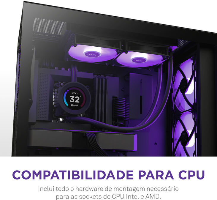 Kit de Refrigeración Líquida CPU NZXT Kraken Elite 240 RGB Negro image number 10