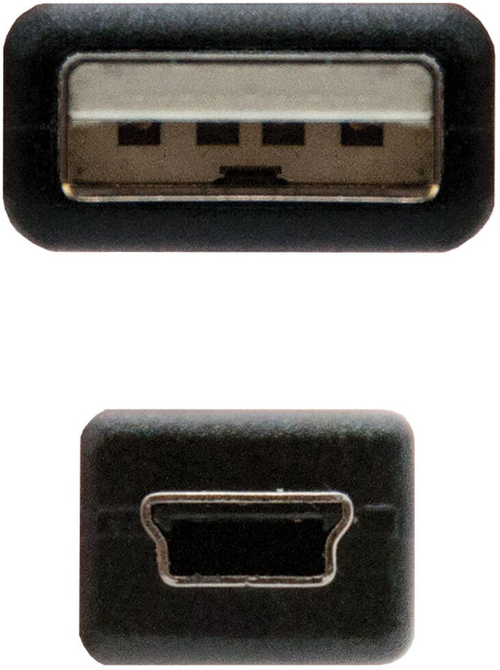 Cable USB 2.0 Nanocable USB-A/M para Mini USB-B/M 1.8 M Negro image number 2