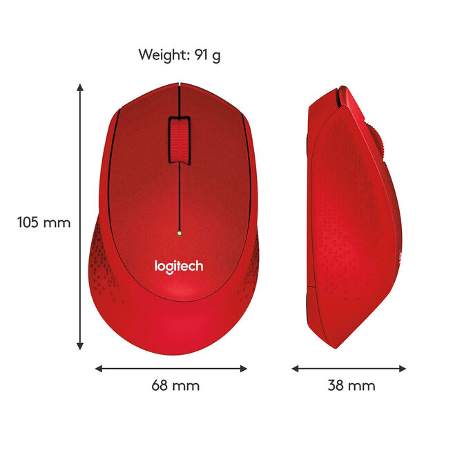 Rat&oacute;n Logitech M330 Silent Plus 1000DPI Wireless Rojo image number 18