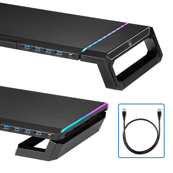 Base para Monitor Ewent Foldable RGB c/ Hub USB 3.0 Negro image number 1