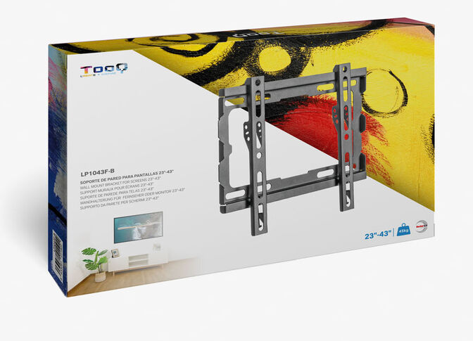 Soporte de Pared Tooq 23" a 43" Max. 45Kg Negro image number 0