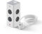 Bloco Tomada Ewent EW3864 Power Tower 8 Tomadas Schuko 16A + 2 USB-A + 2 USB-C 2m Branca/Gris