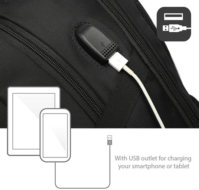 Mochila Ewent EW2526 Notebook Backpack 15.6 Preta com Porta USB image number 2