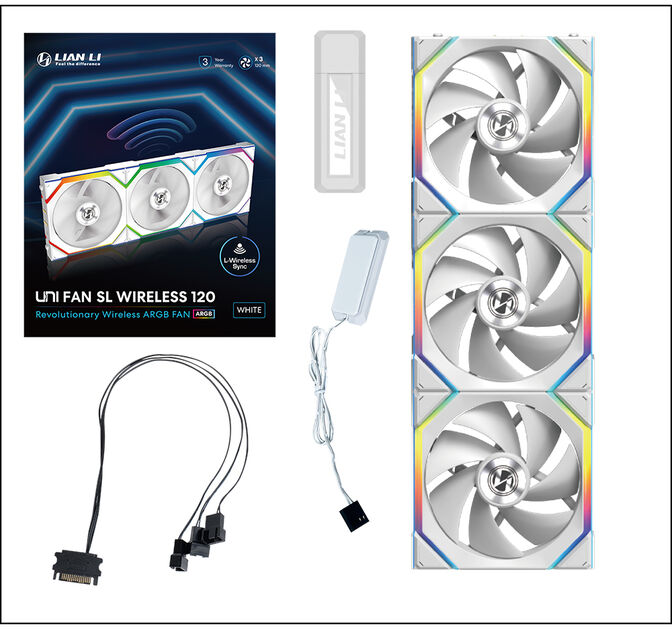Ventilador Lian Li UNI FAN SL120 Wireless RGB PWM Blanco 120mm (Pack 3) image number 3