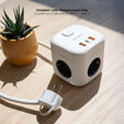 Cubo Nanocable con 3 Tomas y 3 USB con interruptor Blanco image number null
