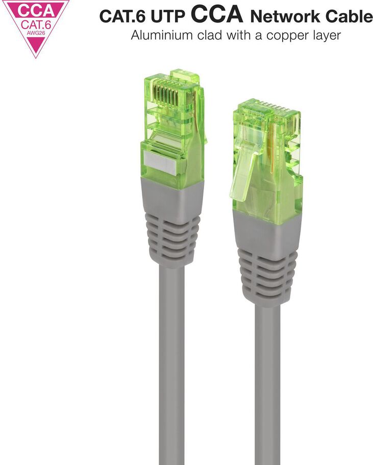 Cable de Red Patchcord Nanocable RJ45 CAT.6 UTP AWG26 CCA 0.30 M Gris image number 1