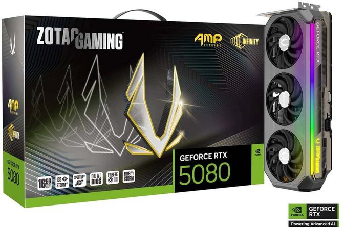 Tarjeta Gr&aacute;fica ZOTAC GeForce&reg; RTX 5080 AMP Extreme INFINITY 16GB GDDR7 DLSS4 image number 0