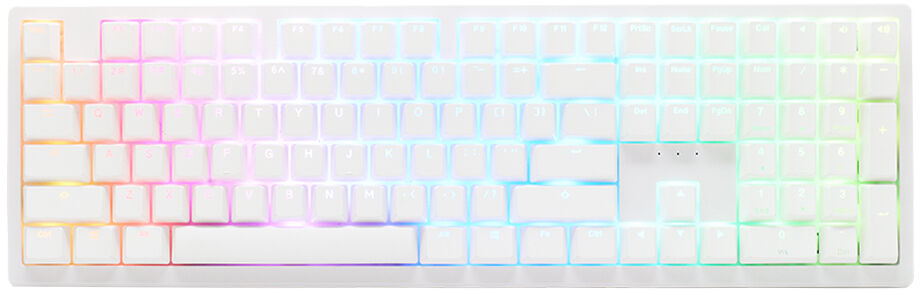 Teclado Mec&aacute;nico Ducky Zero 6108 100% Pure White RGB Tri-Mode Connect MX2A-Blue (ES)