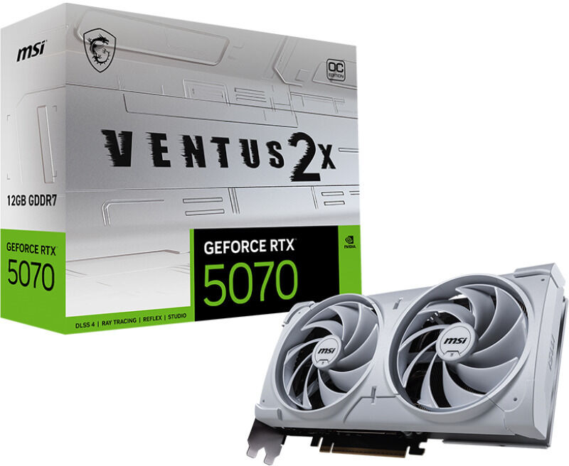 Tarjeta Gr&aacute;fica MSI GeForce&reg; RTX 5070 VENTUS 2X OC WHITE 12GB GDDR7 DLSS4