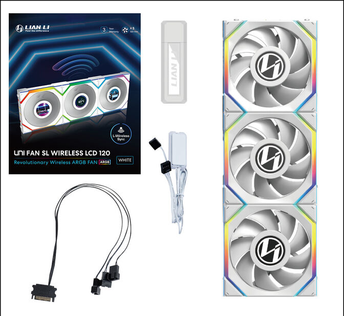 Ventilador Lian Li UNI FAN SL120 LCD Wireless RGB PWM Blanco 120mm (Pack 3) image number 10