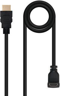 Cable HDMI HEC 90º USB-A M/M 1.8 M Negro